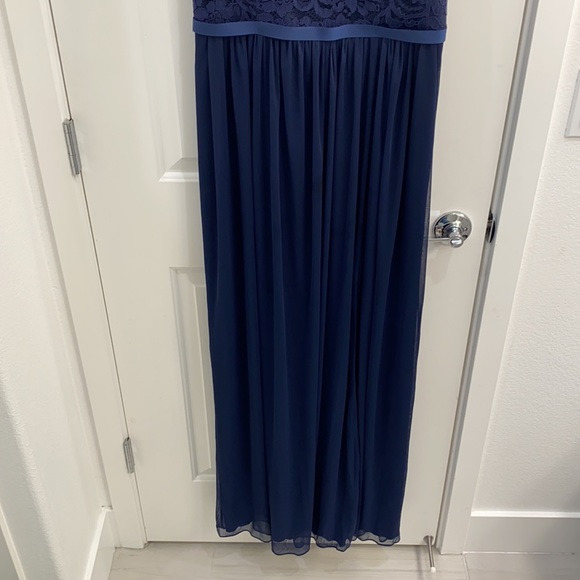 David’s Bridal Marine Blue Lace Bodice Gown - Picture 5 of 5